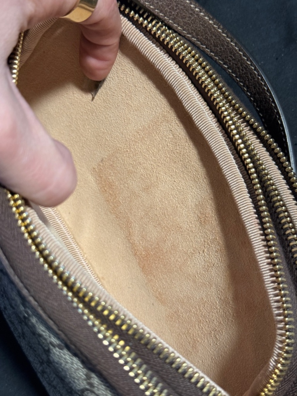 Gucci Ophidia Beige GG Supreme triple zipper Canvas Crossbody - Picture 7 of 15
